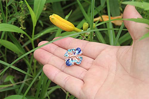 Pinza de mandíbula metálica con cristales y rhinestones Yeshan diseño pequeño de mariposa, pack de 6 miniatura 7