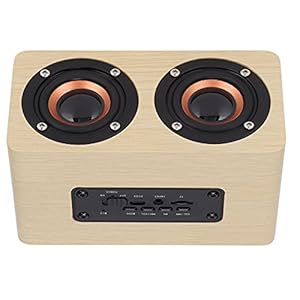 Houten Bluetooth-luidspreker, retro-ontwerp Houten retro Bluetooth AUX-luidspreker Schakelen tussen meerdere modi voor mobiele telefoons, computers, tablets(Bamboe houtnerf kleur)