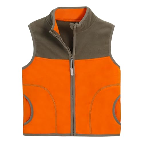 Image of Boys Full Zip Polar Fleece Vest Sleeveless Outwear Warm Jacket with Pockets