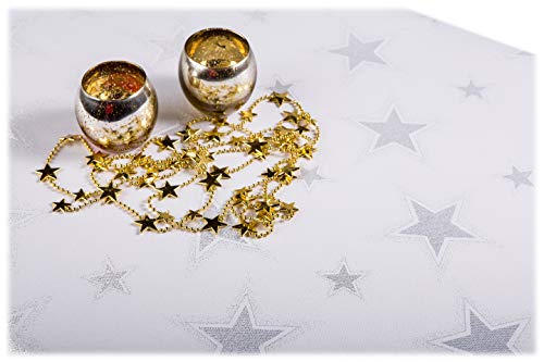 GOLDMAR Weihnachtstischdecke Fleckenresistente Schmutzabweisend...