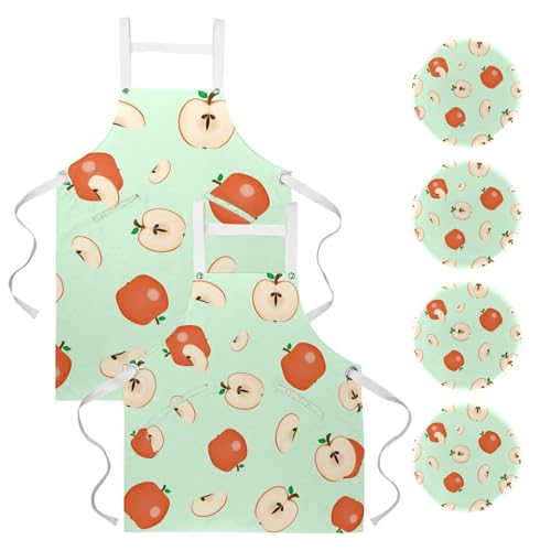 Tablier de cuisine pour nettoyage de maison et restaurant multicolore x2