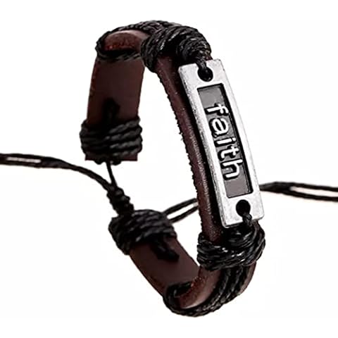 4030528 FAITH Leather Bracelet Christian Inspirational Scripture Jesus Bible Religious Cover