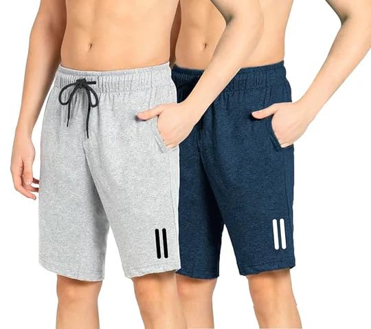 KART BLACK Plus Sizes Men's Cotton Knee Length Shorts (M,L,XL,XXL...