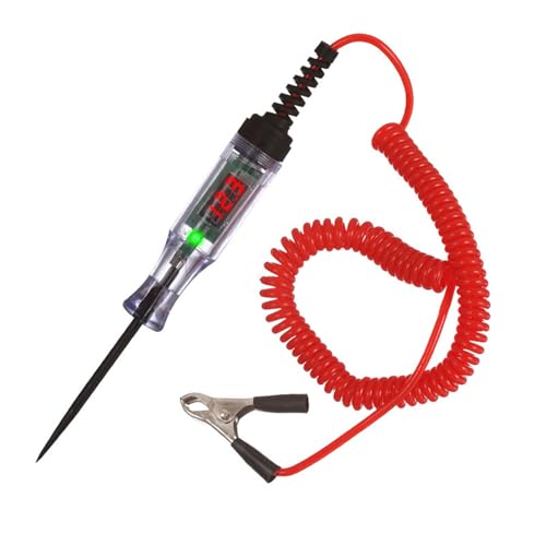 Mirhua 検電テスター 電圧テスター デジタル ペン型コード付 車用回路 検電器 DC3-48V 路線検出 極性判定 車用診断ツール 性能テスト 自動車整備工具