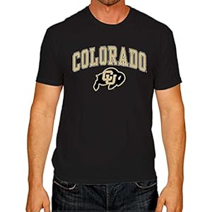 Campus Colors NCAA Adult Gameday Cotton T-Shirt – Premium Quality – Semi-Fitted Style – Officially Licensed Product (Colorado Buffaloes – Black, XX-Large)