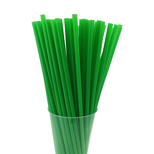 200PCS 10.2 Inches Disposable Decorative Green Plastic Straws for Birthday Wedding Cocktail Party Supplies (0.23 * 10.2inch) (Green)