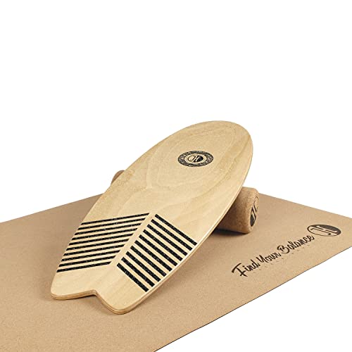 JUCKER HAWAII Balanceboard Homerider Wave - Balanceboard Set inkl. Korkrolle und Korkmatte Cover