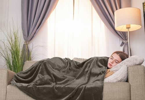 Image of Utopia Bedding Fleece Blanket Throw Size Brown 300GSM Luxury Anti-Static Fuzzy Soft Microfiber Blanket for Couch, Sofa and Bed (50x60 Inch)