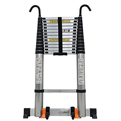 Telesladder Telesladders Multi-Purpose Extendable Ladder Telesladder Telescoping Extendable Ladders with Rotatable Hooks, Alumiportable Attic Telesladders with Stabiliser/3.8 M/12.
