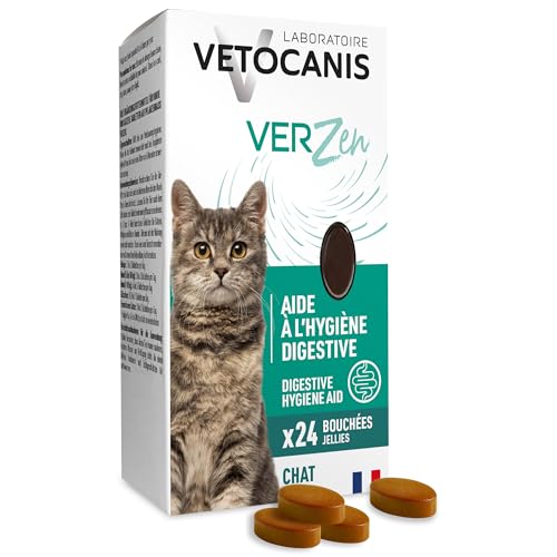 VETOCANIS - Bouchées VerZen, Aide à l'Hygiène Digestive pour Chat - Aliment Complémentaire pour Chats Adultes - Cure de 7 Jours - 24 Bouchées - 120g – Image 3