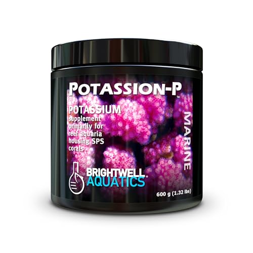 Brightwell Aquatics Potassion-P High-Purity Potassium Supplement for Reef Aquariums Supports Coral Growth & Color Enhances Blue Pigmentation Restores Potassium, 600g