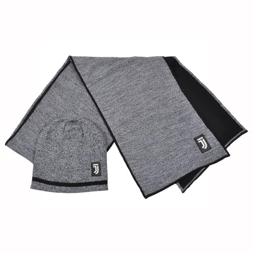 Sale e pepe Juventus Cuffia Reversibile Sciarpa Grigio Oversized Berretto di Poliestere per Tifosi di Calcio e Appassionati di Sport all\'Aria Aperta