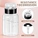 Nail Polish Remover Pump, YAMYONE 2 Pack Acetone Pump Dispenser, Alcohol Dispenser Push Down Empty Lockable Pump Dispenser Bottle for Nail Polish and Makeup Remover, 200ml(6.8oz)