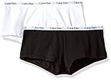 Calvin Klein Women's Carousel Logo Cotton Boyshort, Black/White, Small