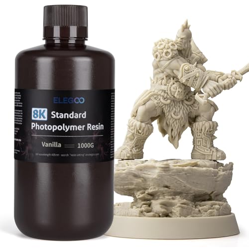 Image of ELEGOO 8K Standard Photopolymer 3D Printer Resin 405nm UV-Curing Resin Best for 8K /12K /14K /16K Saturn LCD MSLA DLP 3D Printer Vanilla 1000G