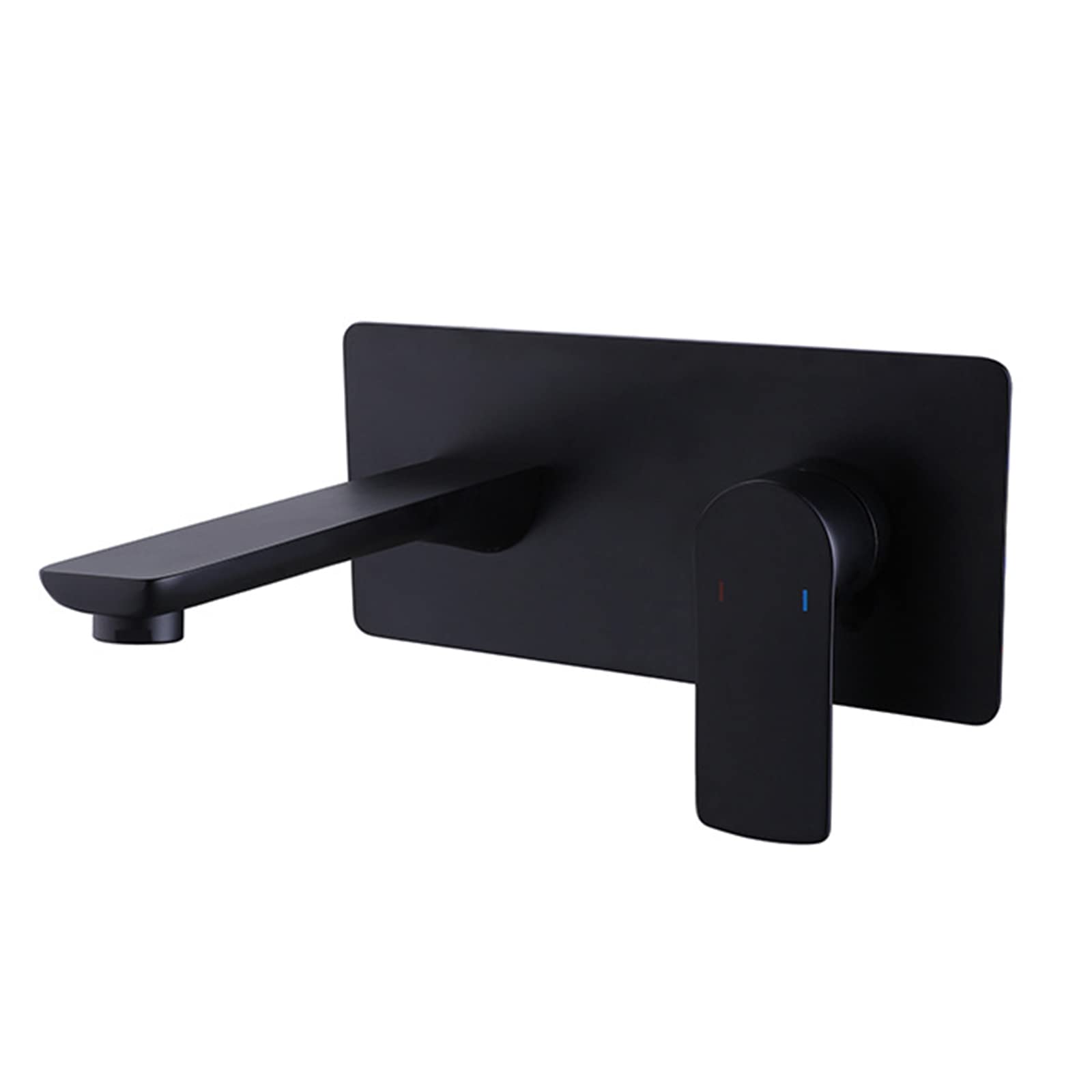 Grifo de baño empotrado negro de latón con un solo mando para agua fría y caliente