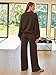 AUTOMET Lounge Sets for Women Sweatsuits 2 Piece Outfits 2025 Chocolate Brown Fall Clothes Sweatshirt Wide Leg Sweatpants Coffee M