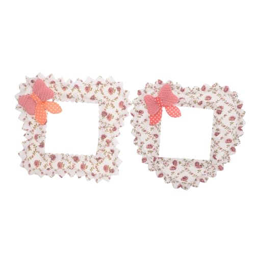 iplusmile 2pcs Floral Decorative Switch Cover Lace Fabric Plate for Living Office