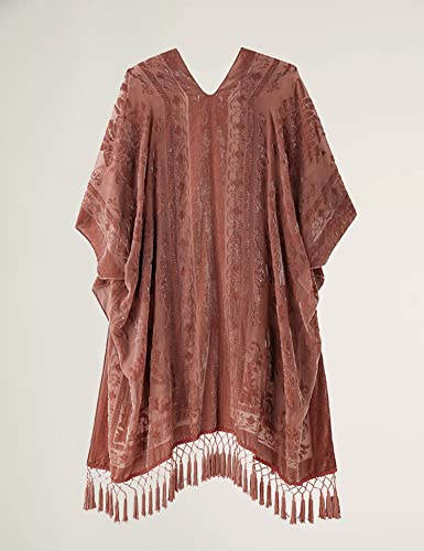 Image of MJ SERECA Women's Casual Long Velvet Kimono