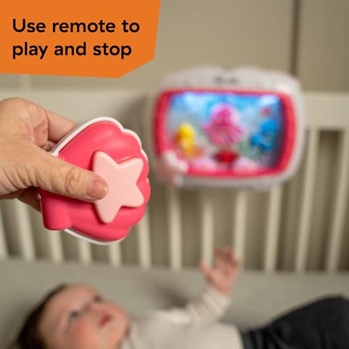 Baby Einstein Sea Dreams Soother, Baby Einschlafhilfen & Weißes Rauschen, 25+ Min. Musik & Ozeanklänge, Fernbedient, White Noise Machine, Aquarium Nachtlicht, für Neugeborene +, Rosa
