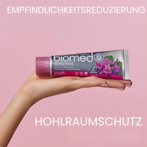 BIOMED – Sensitive Zahnpasta 3 x 100 g, stärkt den Zahnschmelz und reduziert die Empfindlichkeit… – Ansicht 5