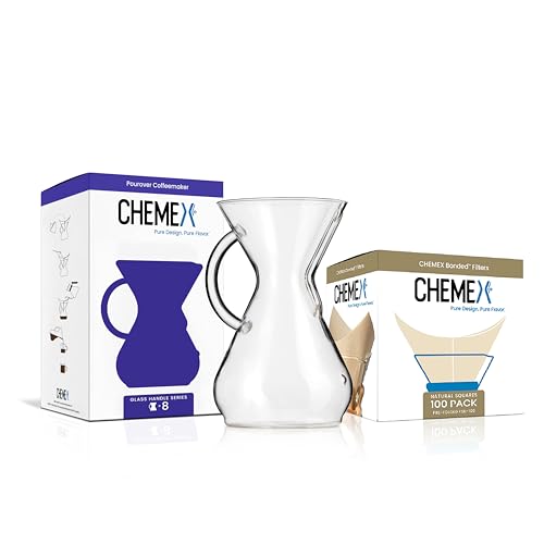 Chemex 8-Cup Glass Handle Coffeemaker with Filters