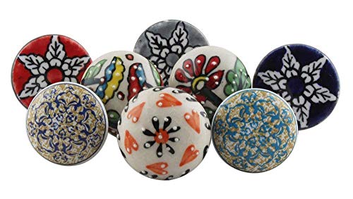Multicolor Ceramic Cabinet Knobs- Dresser Knobs 25 Pack- Etched Drawer Pulls- Vintage Knobs- Decorative Knobs- Multi Drawer Knobs- Kitchen Cabinet Knobs- Multi Cabinet Pulls- Door Handles 1.5" #TOP1
