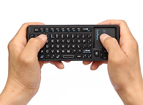 LotFancy 2.4G Wireless Mini Keyboard Mouse Touchpad Combo for PC/Tablet/Laptop/Android TV Box/Smart TV/Google TV Box/Xbox 360/PS3/HTPC IPTV, Small Handheld Portable QWERTY Keyboard
