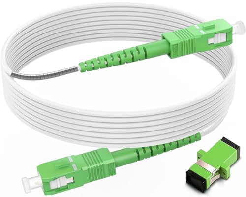 Image of (246ft /75m) SCA to SCA Fiber Optic Internet Cable, Armored Fiber Patch Cable, OS2 Single Mode Fiber Optical Patch Cord, Simplex - 9 /125um, LSZH White πππ’ππ€πΎπππ‘ππ¨