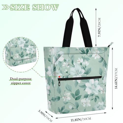 Bolsa para libros escolar: bolsos de hombro impermeables con flores para el colegio 4