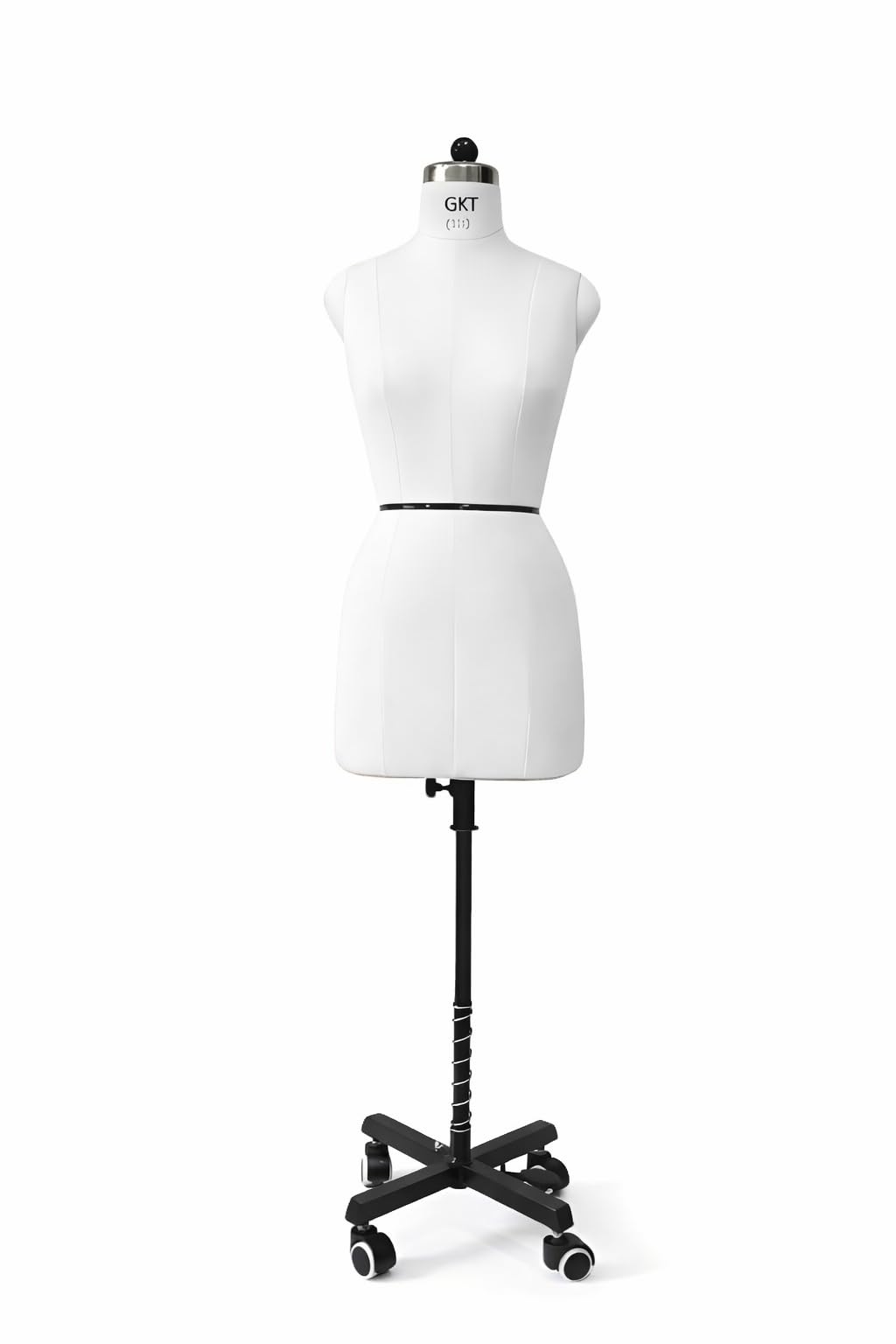 GKT Female Dress Mannequin Form with Natural Wheel Base | Premium Store Display Dummy Stand for Dresses Kurtis, Sarees & Tailoring Use (White, 8)-image-41