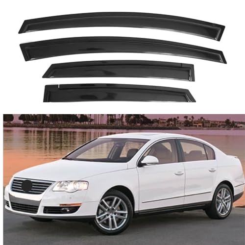 Image of IG Window Visors Fit for 2006-2010 Volkswagen Passat, Out-Channel Rain Guards Vent Wind Deflectors 4PC, Car Accessories for 06-10 VW Passat