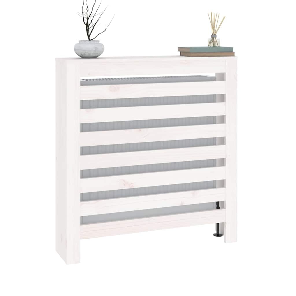 Copertura per termosifone, bianco, 79,5 x 19 x 84 cm, in legno di pino