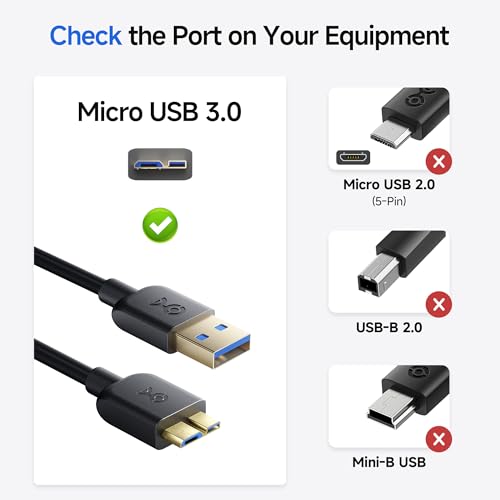 Image of Cable Matters SuperSpeed USB 3.0 Type A to Micro-B Cable 6 Feet Black /3 Feet AD