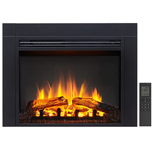 Image of LegendFlame Jaden 28 inch W x 22 inch H (EF321) Electric Fireplace Insert with Front Trim Kit, Fire Crackling Sound, 750W /1500W Heater, Remote Control