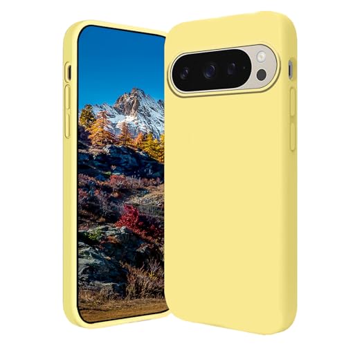 Coque silicone Pixel 9 Pro XL jaune housse antichoc mince et lisse