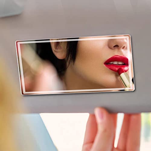 Miroir de Maquillage Pare-Soleil Auto-adhésif Voiture - Miroir de Courtoisie Cosmétique Intérieur