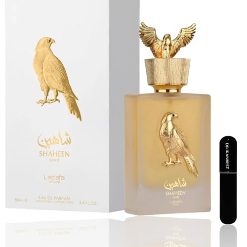 Shaheen Gold Eau de parfum 100ml (ORIGINAL) Perfume Árabe UNISEX+REGALO Atomizador 5ML DRIKANBEST Recargable
