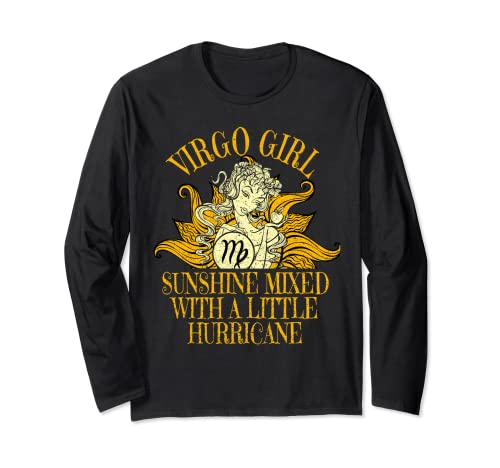 Virgo Zodiac Birthday Born September Sunflower Women Maglia a Manica