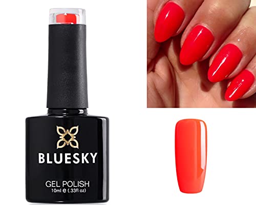 Bluesky Neon Bright Vibrant Orange with a hint of Red NEON 31 Nail Gel Polish UV LED Soak Off 10ml