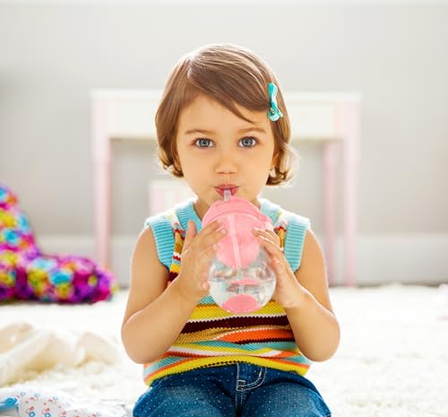 Image of Munchkin Click Lock Tip & Sip Weighted Straw Cup, 208 ml, BPA Free, Pink