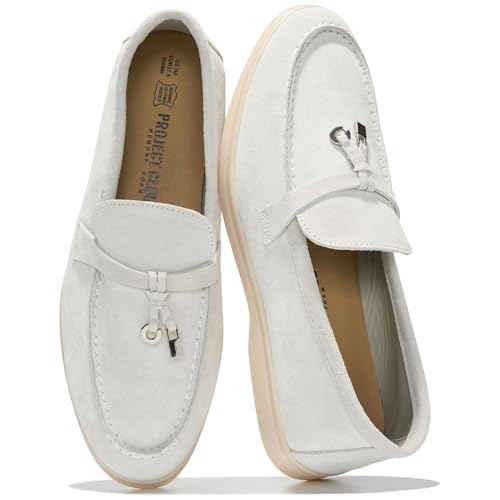 Image of Project Cloud 100% Genuine Leather Slip-on Casual Loafers for Women | Memory Foam Insole Lightweight Womens Loafers - Non-Slip Moccasins Comfortable Casual Footwear - Comfortable Loafers Women