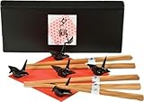 5 piece Crane Chopstick Set w/ Rests BLK