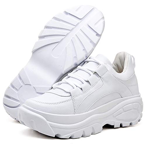 Tênis Plataforma Sola Alta Casual Fashion Feminino DUBUY 728MR Tamanho:38;cor:Branco;gênero:Feminino
