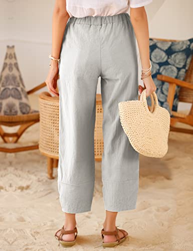 Yuson Girl Damesbroek, losse pasvorm, hippie, elastische taille met zakken, cropped wijde pijpen, zomer, boho, bloemenprint, katoen, losse broek - Afbeelding 4