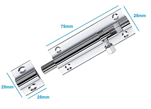 TERF® Bullone per porta, cromato lucido, 75 mm