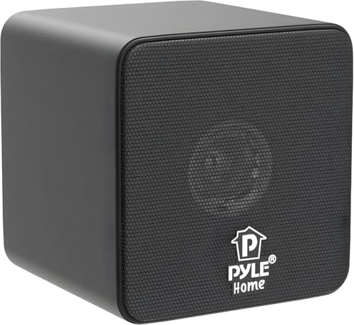 Pyle Mini Cube Bookshelf Speakers 10cm, 200W Compact Stereo Speakers for Home Audio, Desktop, and TV, Clear Full-Range Sound, Pair (Black) - Image 5
