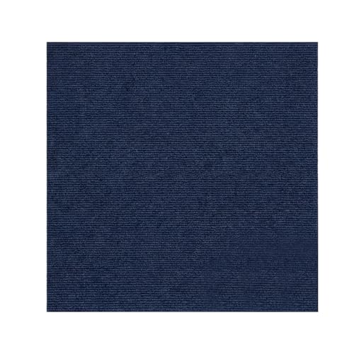 Image of Carpet Tiles 20 Pack, 50x50cm Self-Adhesive Floor Tiles, Polyester DIY Carpet Squares for Bedroom Living Room Home Office, Sound Absorbing Soft Flooring for Concrete Wood Tile (Adhesive Dark Blue)