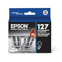 خرطوشة حبر أصلية عالية السعة من إبسون T127 DURABrite Ultra 127 باللون الأسود T127120