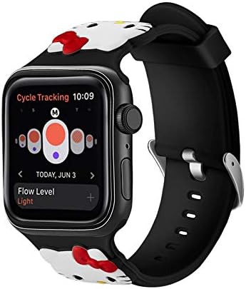Amazon 可愛いhello Kitty Apple Watch Series 4 3 2 1 Iwatch 38 40 42 44mmシリコンシリーズ保護時計ケースハローキティ腕時計のバンド 42mm 44mm Black スマートウォッチアクセサリ 通販